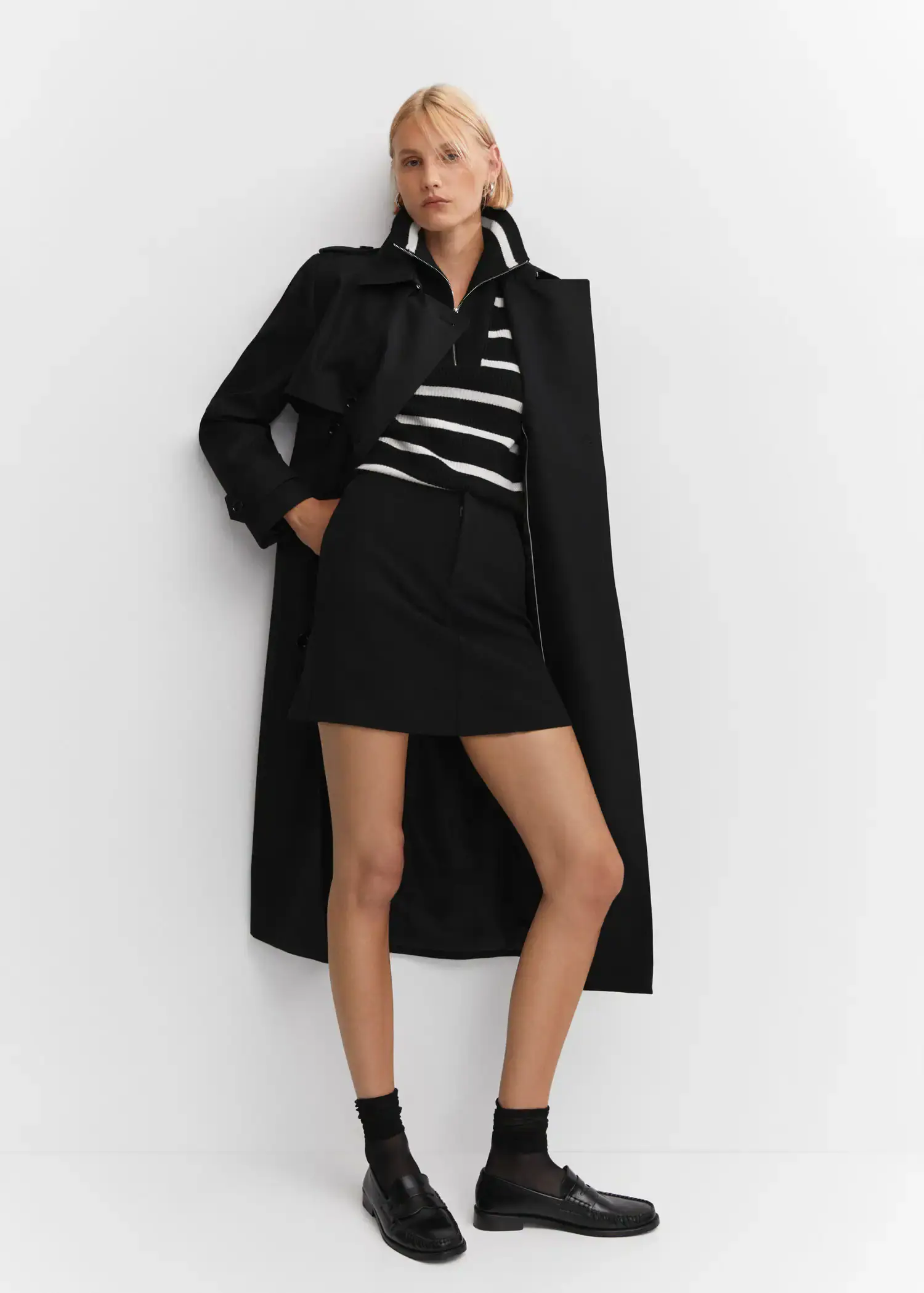 Mango Waterproof double-breasted trench coat. 1