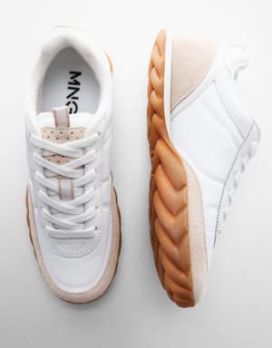 Leather panel sneakers