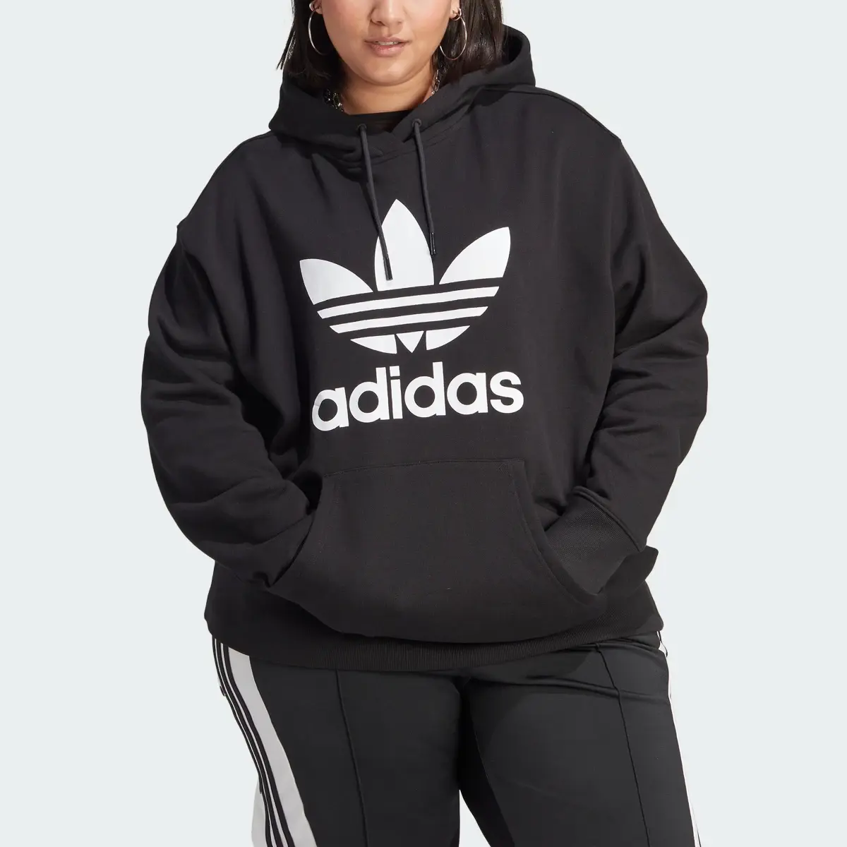 Adidas Adicolor Trefoil Hoodie (Plus Size). 1