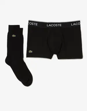 Conjunto de oferta com meias e boxers Lacoste Holiday para homem