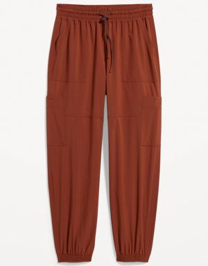 Extra High-Waisted StretchTech Cargo Jogger Pants for Women brown