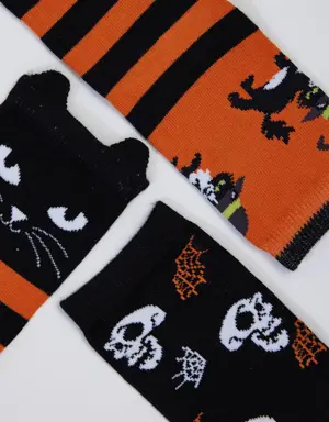 3 lü Paket Helloween Kutu Soket Çorap Desenli