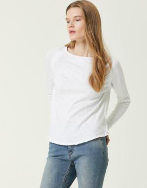 Beyaz Uzun Kollu T-shirt