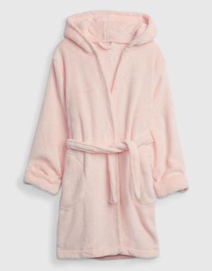 Kids Fuzzy Robe pink