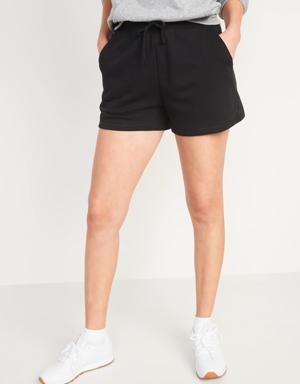 Extra High-Waisted Vintage French Terry Sweat Shorts for Women -- 3-inch inseam black