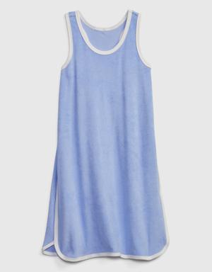 Kids Towel Terry Tank Dress blue