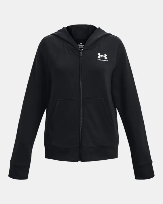 Under Armour Girls' UA Rival Terry Full-Zip Hoodie. 1