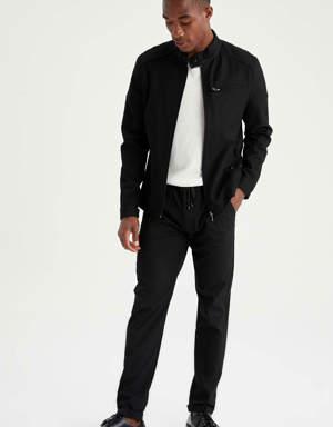 Slim Fit Dik Yaka İnce Mont