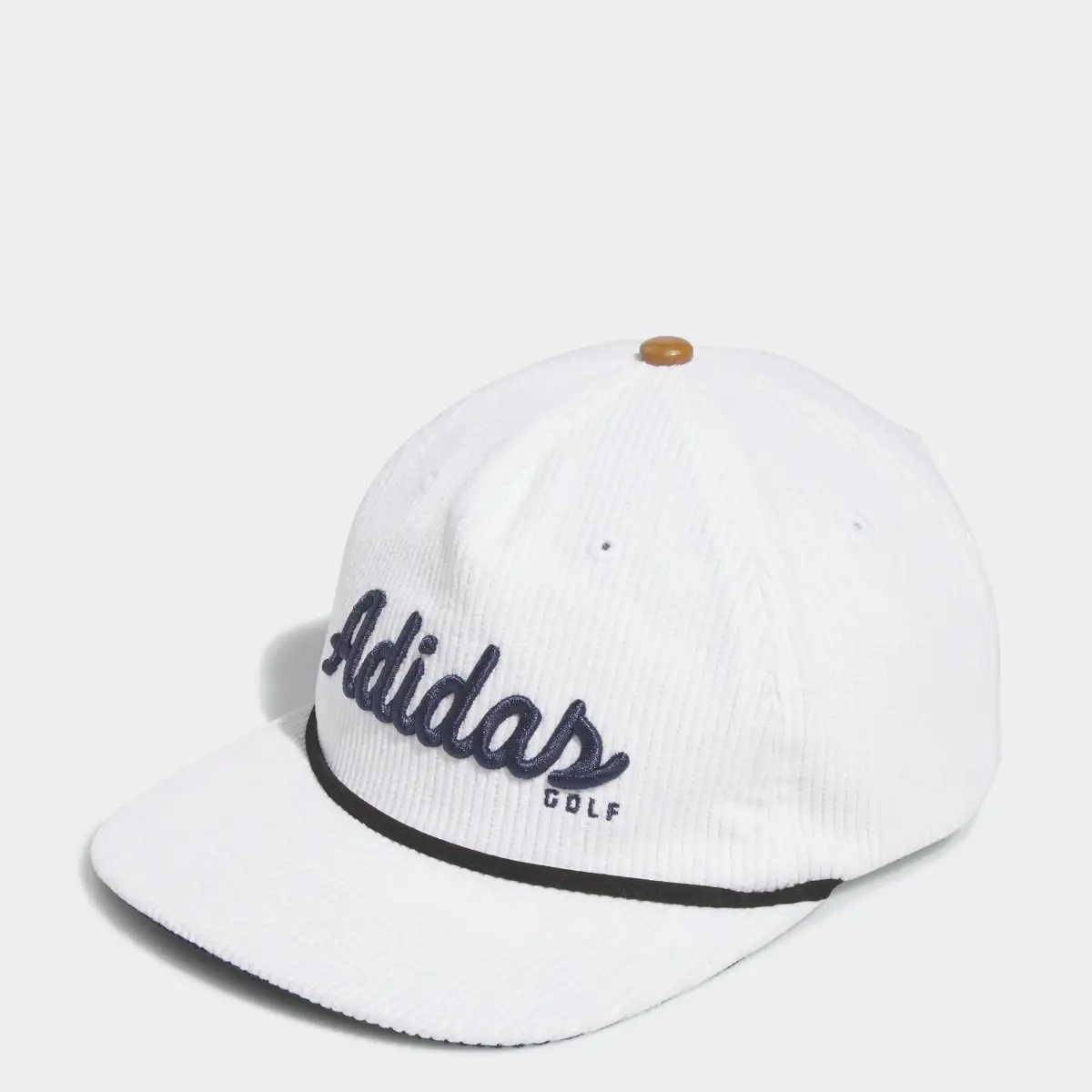 Adidas Casquette en velours côtelé à cinq panneaux et cordon en cuir. 1