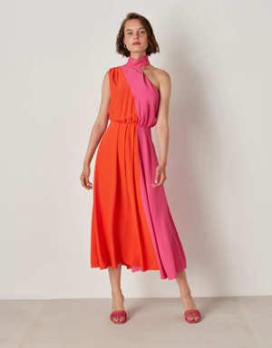 Colorblock elbise