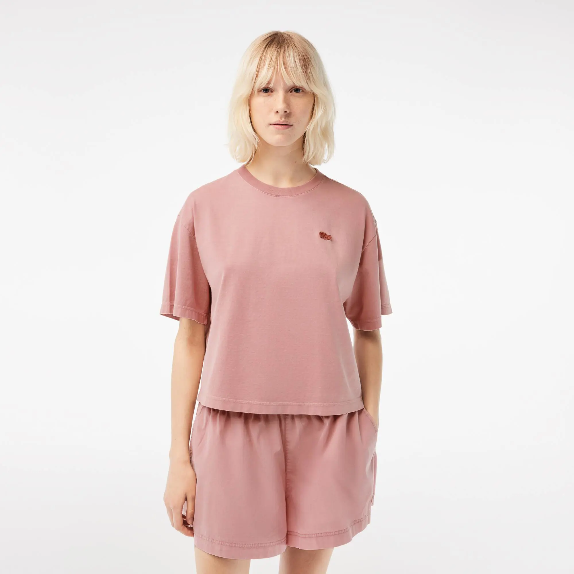 Lacoste T-shirt femme Lacoste oversize fit en coton biologique. 1