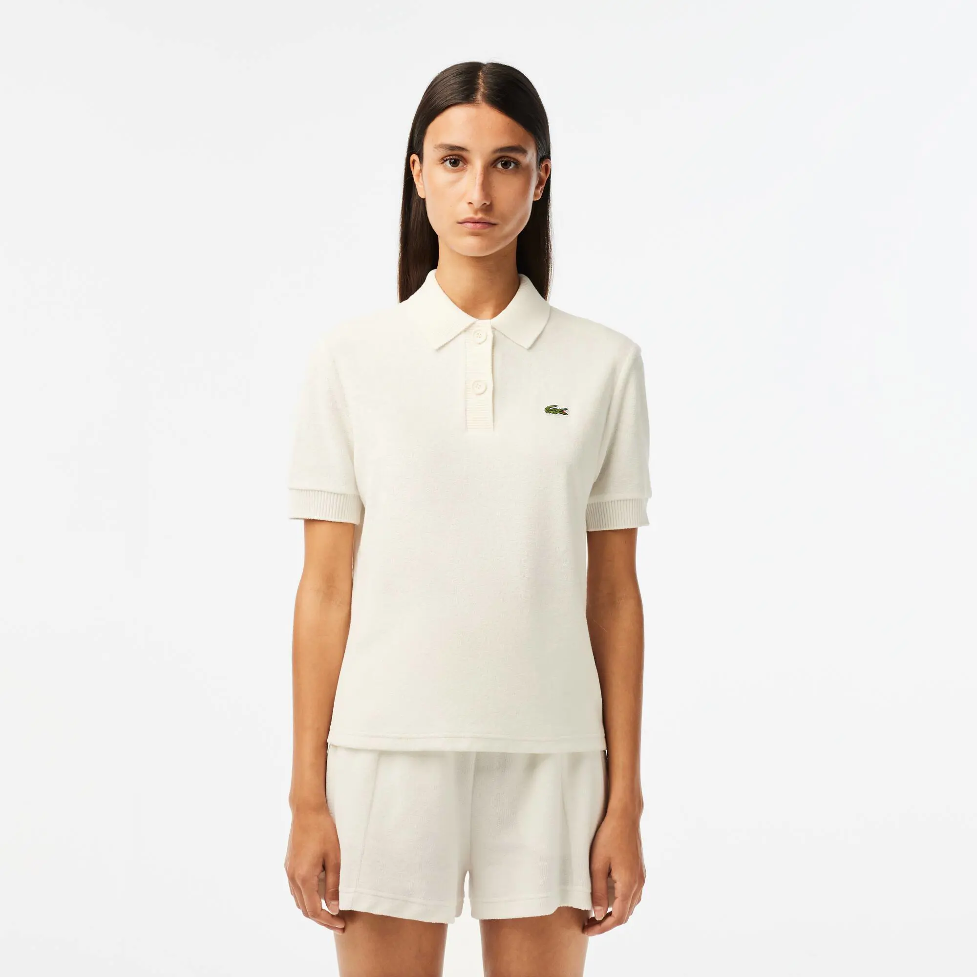 Lacoste Women’s Lacoste Slim Fit Organic Cotton Terry Polo Shirt. 1