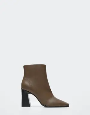 Squared-toe ankle boots