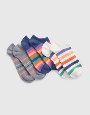 Kids Stripe No-Show Socks (3-Pack) multi