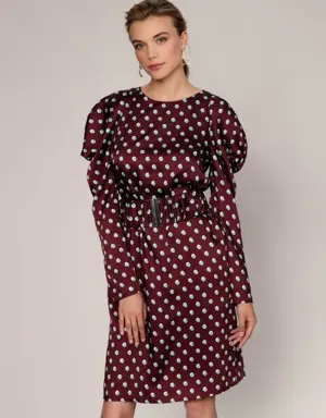 Regal Puffed Sleeve Dress - 4 / BURGUNDY