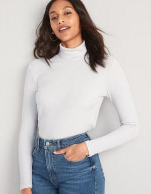 Old Navy Rib-Knit Turtleneck Top for Women gray