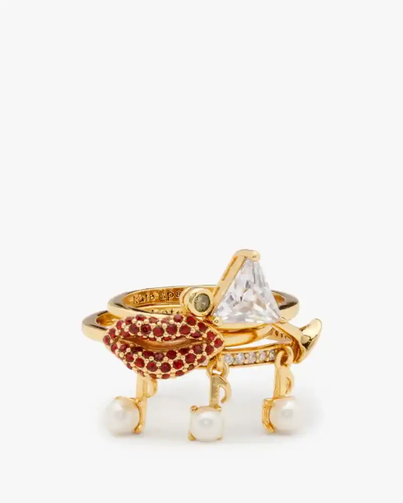 Kate Spade Hit The Town Charm Stacking Rings. 1