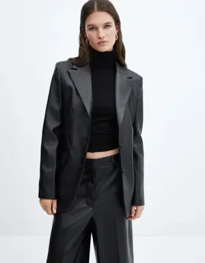 Mango Leather-effect jacket