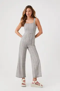 Forever 21 Forever 21 Plaid Wide Leg Jumpsuit Black/Multi. 2