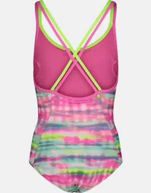 Little Girls' UA Stripe Dash One-Piece Swimsuit