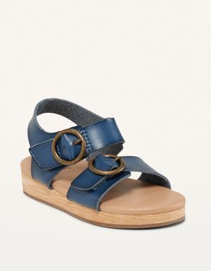 Faux-Leather Clog Sandals for Toddler Girl blue