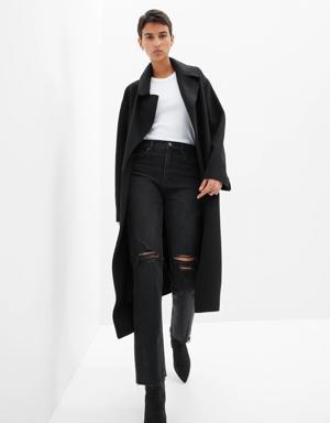 High Rise Cheeky Straight Jeans black