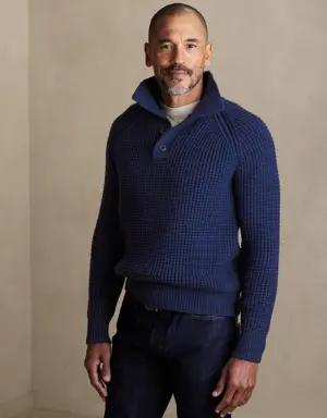 Cozzi Mock-Neck Sweater blue