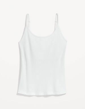 Rib-Knit Cami Top for Women white
