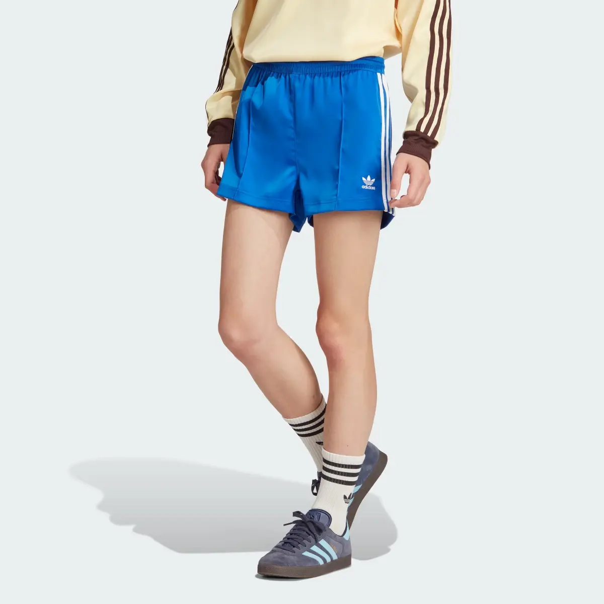 Adidas 3-Stripes Satin Shorts. 1