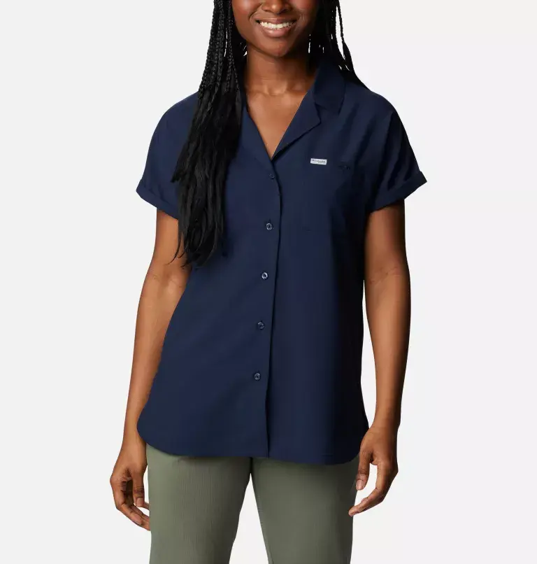 Columbia Women's PFG Sun Drifter™ Woven Short Sleeve Shirt. 2