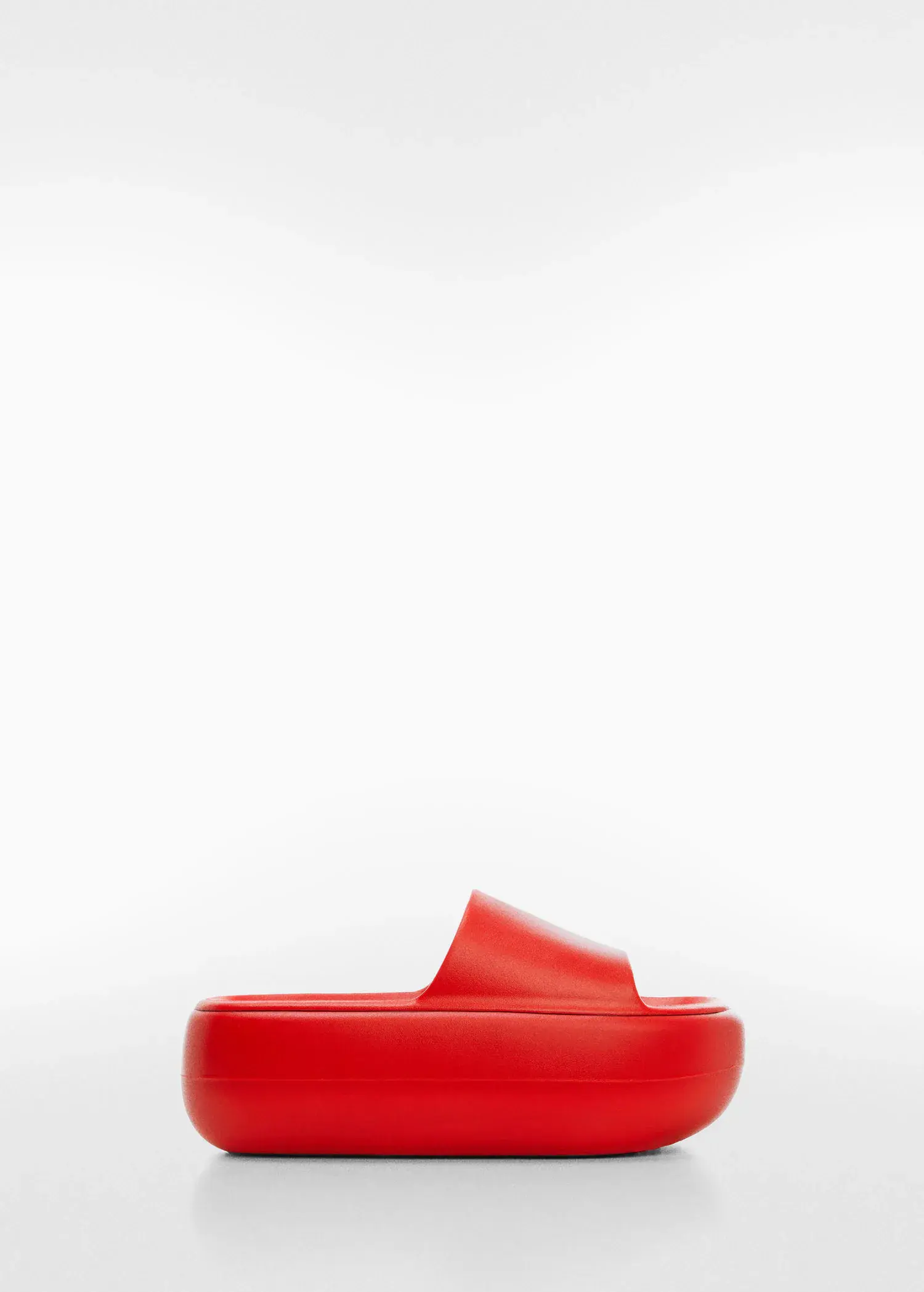 Mango Maxi platform sandals. a pair of red sandals sitting on top of a white surface. 