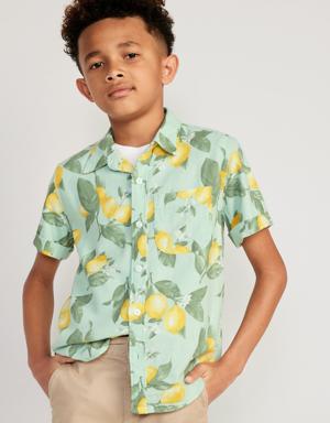 Old Navy Short-Sleeve Linen-Blend Pocket Shirt for Boys yellow