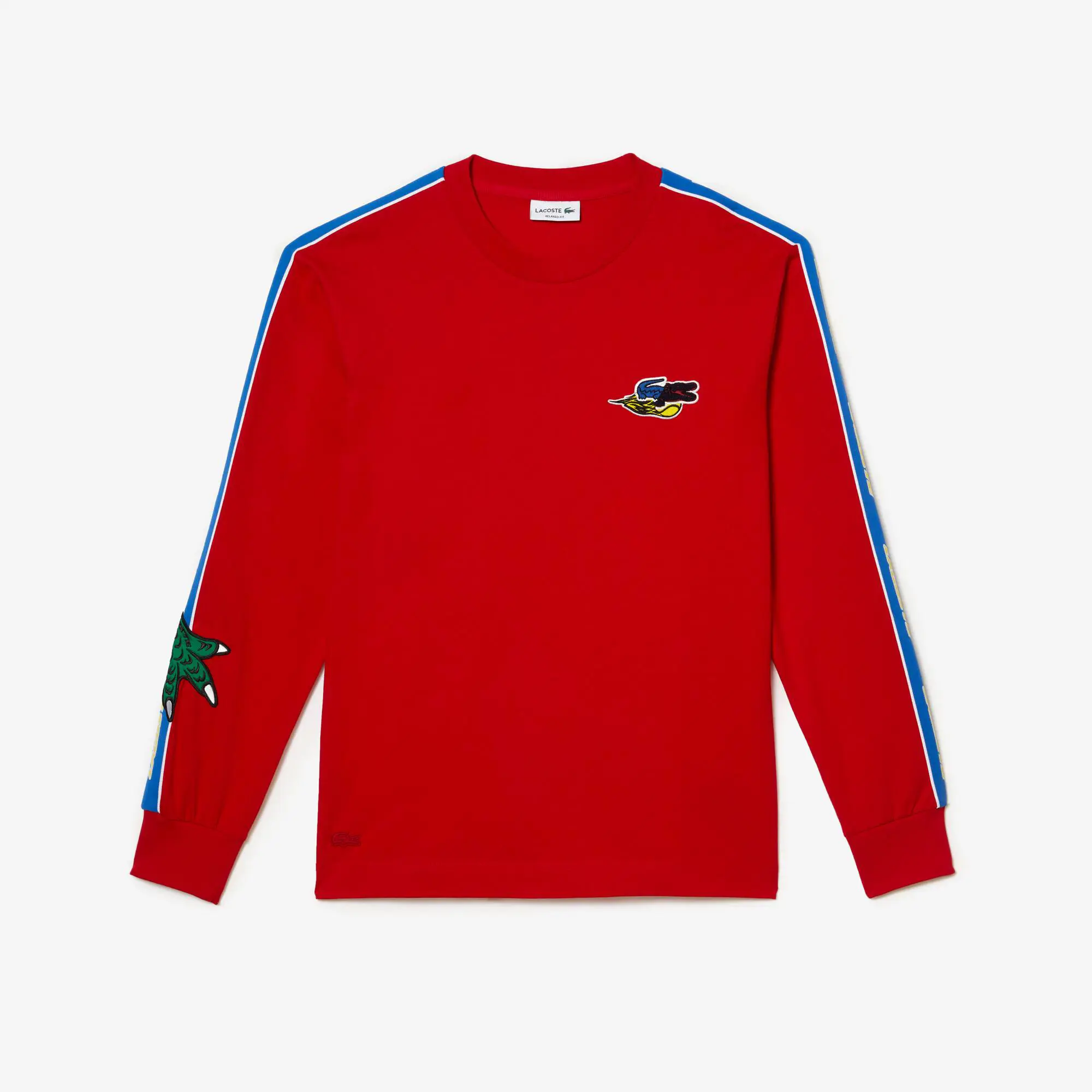 Lacoste T-shirt com riscas e marca Holiday para homem. 1