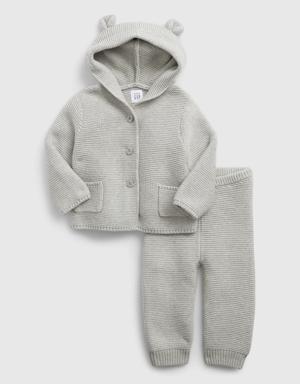 Gap Baby Bear Sweater Outfit Set gray
