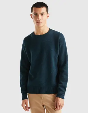 crew neck sweater in pure shetland wool