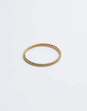 Gold Rope Twist Stacking Ring gold