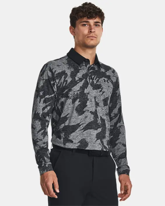 Under Armour Men's UA Playoff Jacquard Long Sleeve Polo. 1