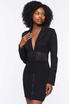 Forever 21 Forever 21 Mesh Cutout Blazer Mini Dress Black. 2 Forever 21 Forever 21 Mesh Cutout Blazer Mini Dress Black. 2