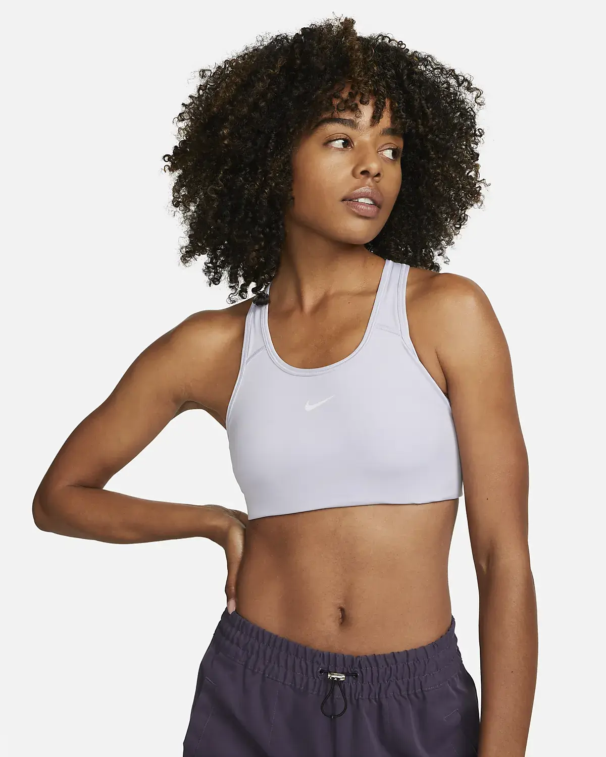 Nike Swoosh Women's Medium-Support Longline Sports Bra - White - TYLER'S