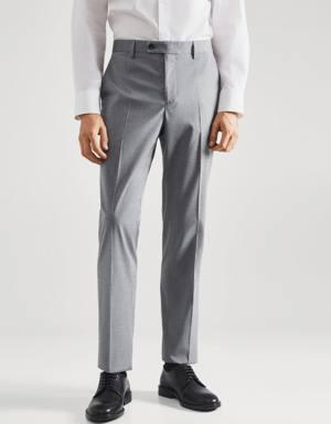 Slim fit check suit trousers