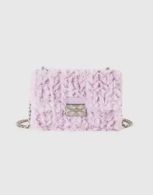 small lilac bag in faux fur