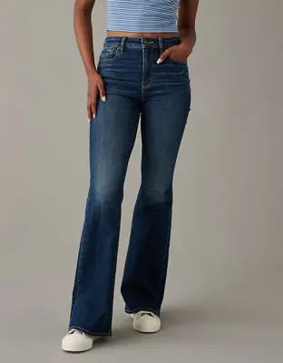 American Eagle Next Level Super High-Waisted Flare Jean. 1