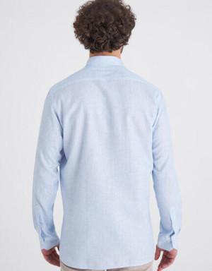 Men’s Regular Fit Long Sleeve Sport Shirt BLUE