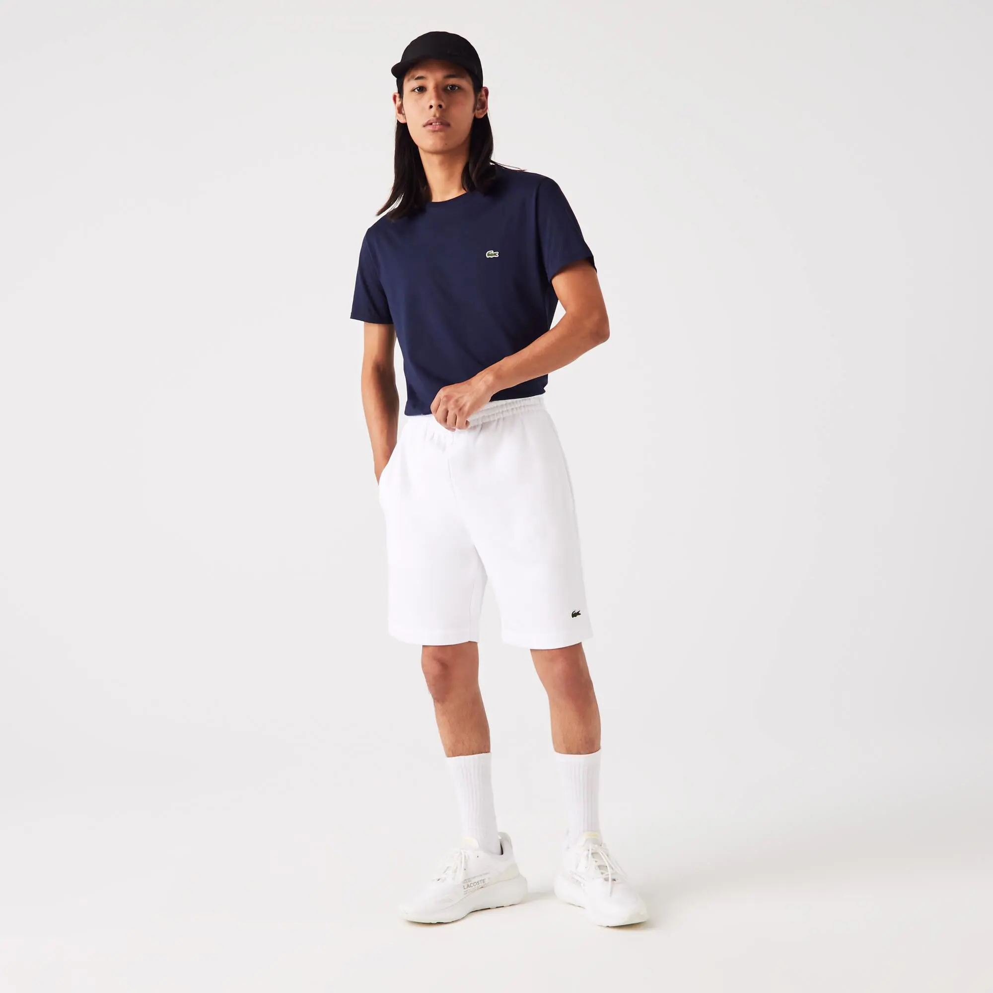 Lacoste Men's Organic Brushed Cotton Fleece Shorts. 1