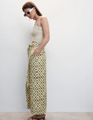 Bow printed trouser