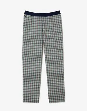Herren LACOSTE Pyjama-Hosen aus Baumwoll-Popeline mit Karomuster