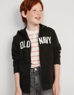 Old Navy Gender-Neutral Logo Zip Hoodie for Kids black