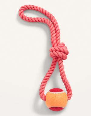 Rope & Ball Tug Toy for Dogs pink