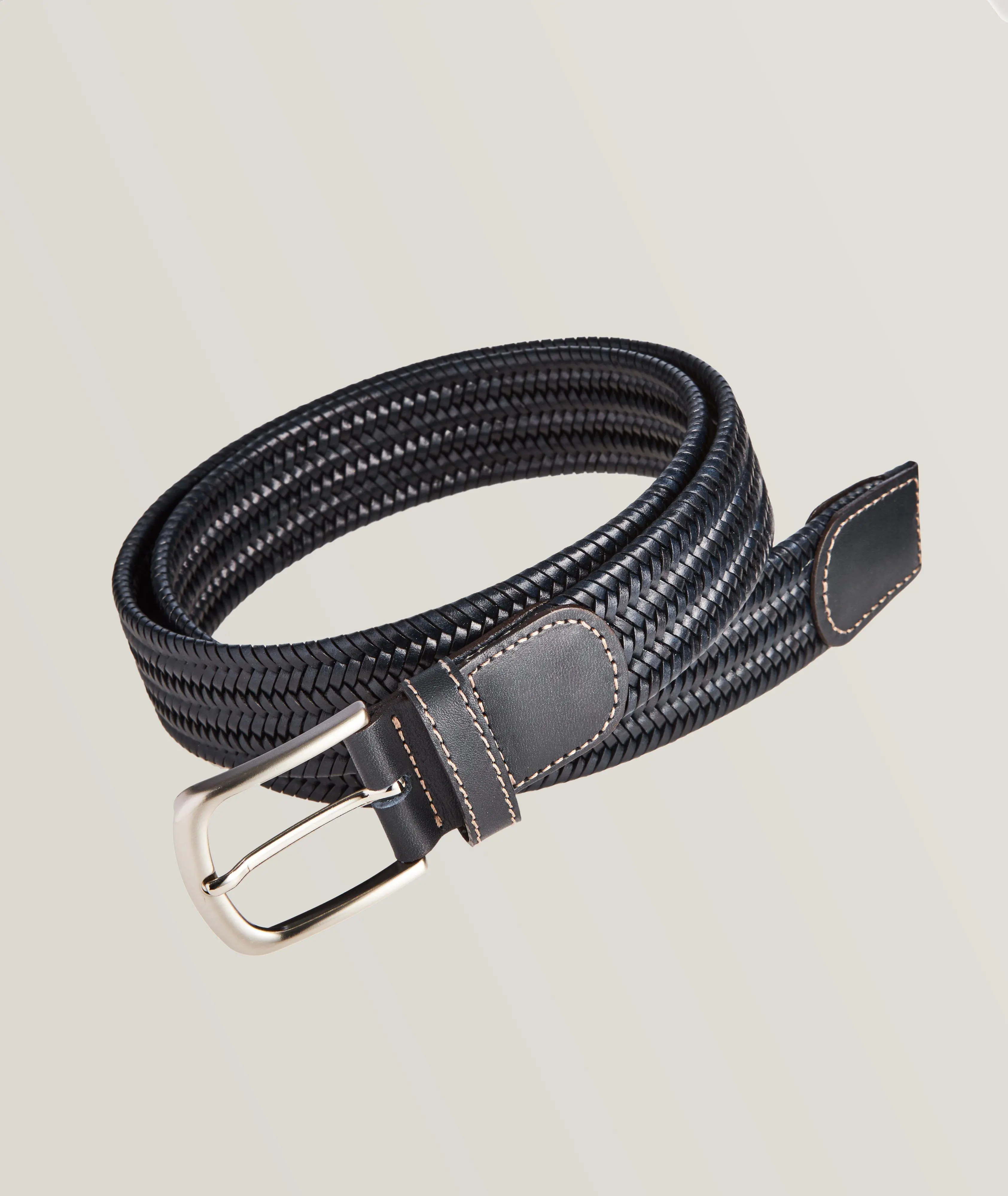 Harry Rosen Stretch Woven Leather Belt. 1