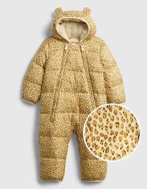 Baby 100% Recycled Polyester Puffer One-Piece gold